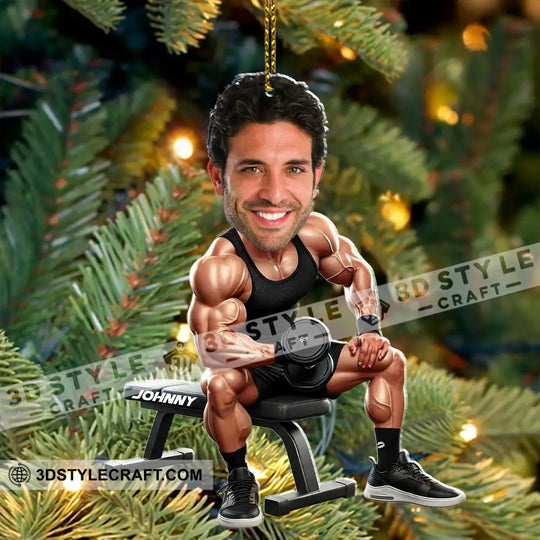 Gym Lover Home Decor, Christmas Ornament, Personalized Ornament style option 4