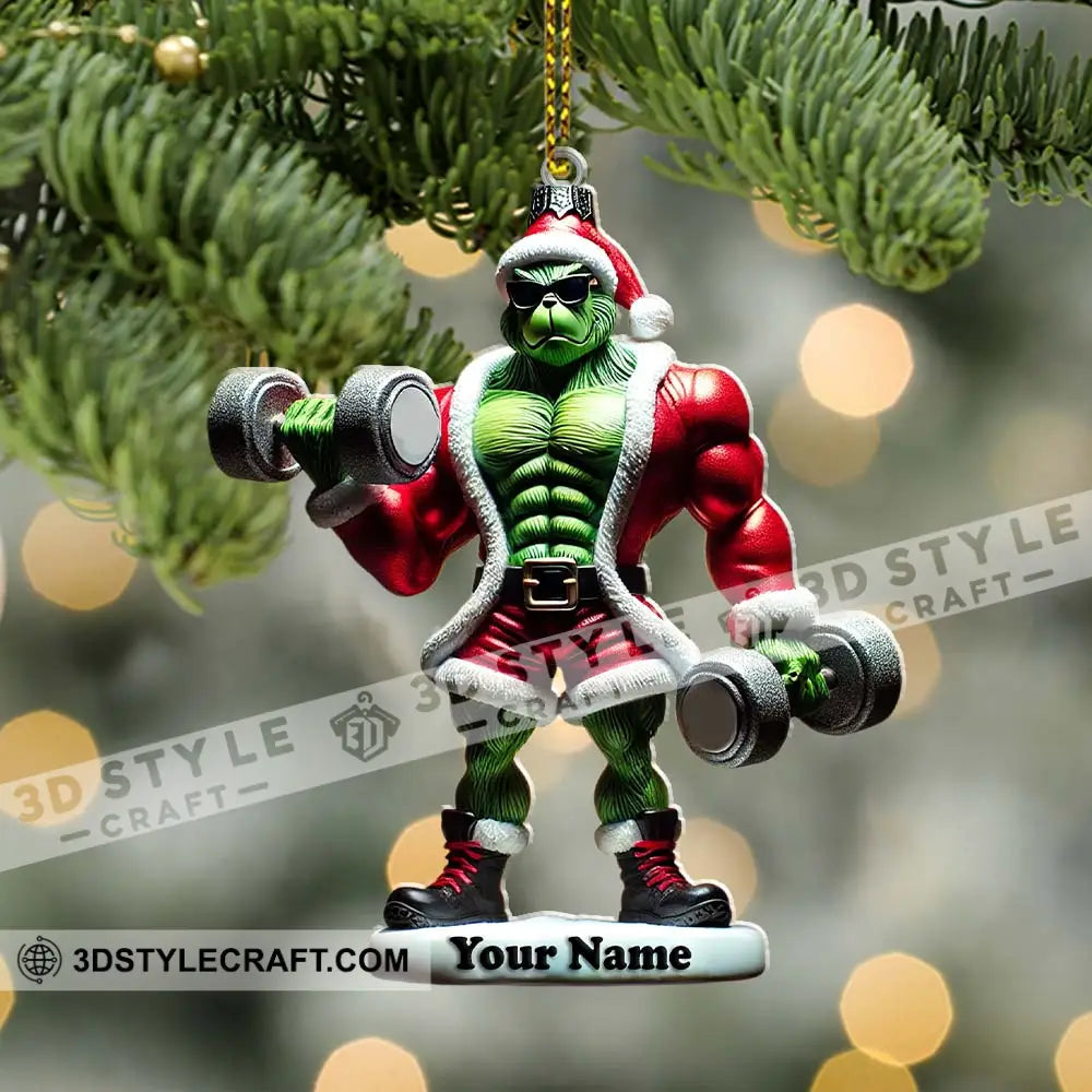 Gym Work Out Elf Christmas Ornament Personalized Gymnastics Gift