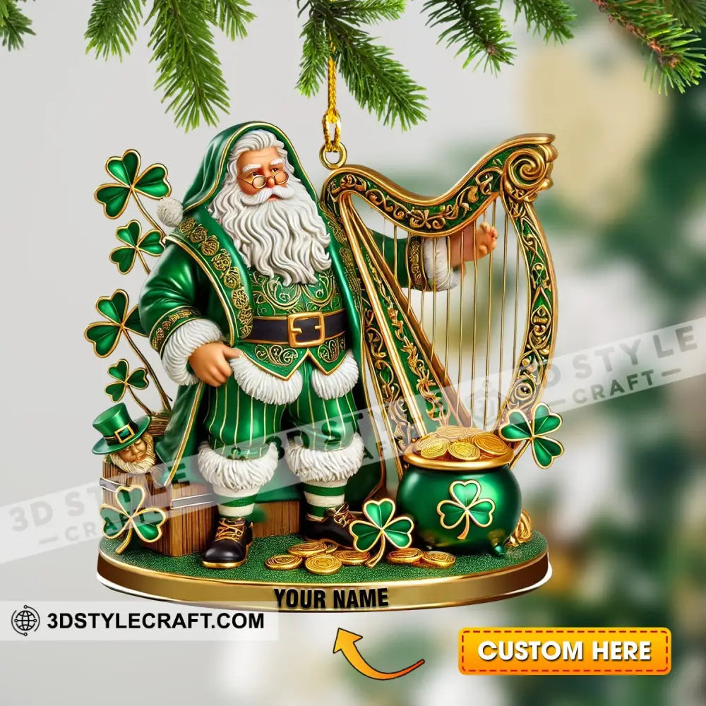 Harp Patrick Day Home Decor Christmas Ornament Personalized 3.54’’ / 1