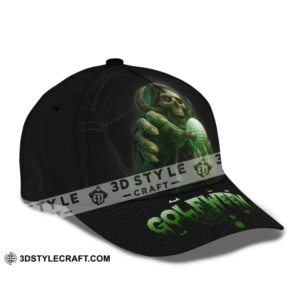 Hello Darkness Skeleton Funny Skull Golf Golfween Halloween Golf Player Classic Cap CLASSIC CAP / UNIVERSAL FIT Cap