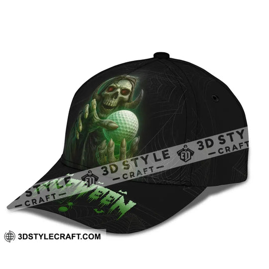 Hello Darkness Skeleton, Funny Skull Golf, Golfween Halloween, Golf Player Classic Cap style option 3