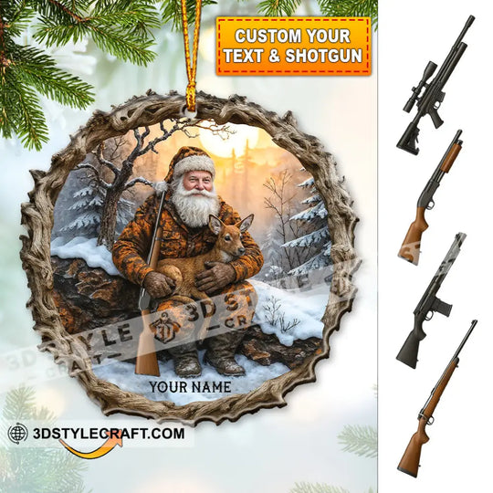 Hiking Santa, Home Decor, Christmas Ornament, Personalized Ornament style option 1