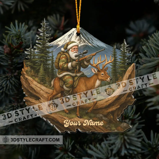 Hiking Santa, Home Decor, Christmas Ornament, Personalized Ornament style option 2