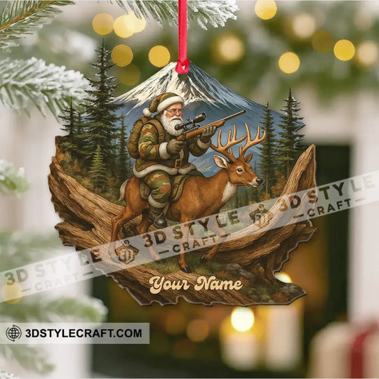 Hiking Santa, Home Decor, Christmas Ornament, Personalized Ornament style option 4