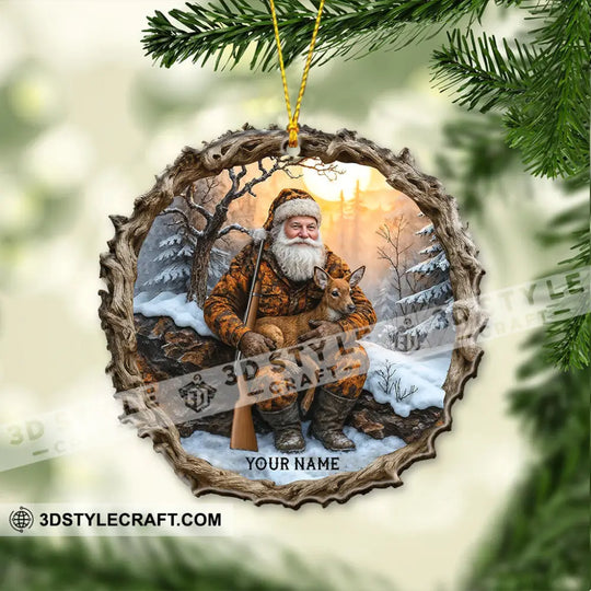 Hiking Santa, Home Decor, Christmas Ornament, Personalized Ornament style option 4