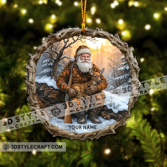 Hiking Santa, Home Decor, Christmas Ornament, Personalized Ornament style option 3