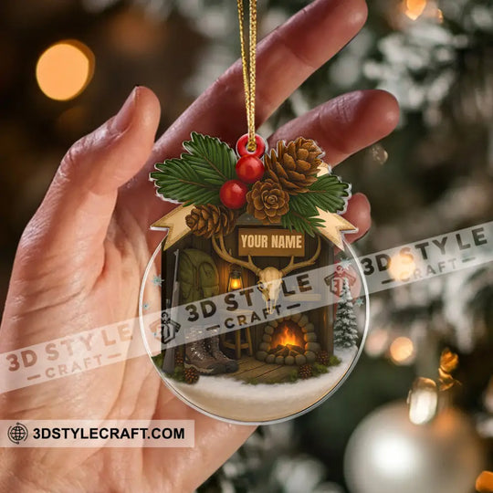 Hiking Santa House, Home Decor, Christmas Ornament, Personalized Ornament style option 2