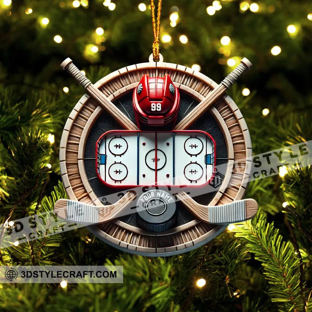 Hockey Christmas Ornament Personalized