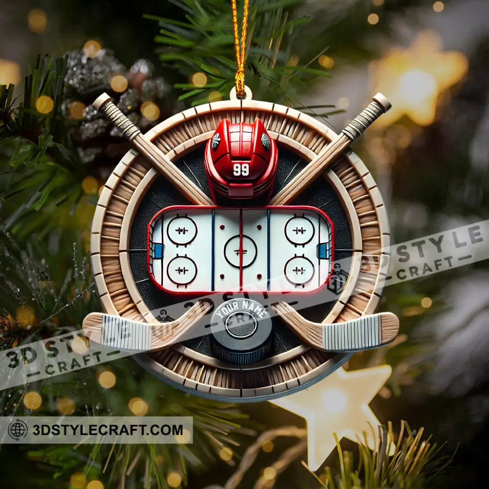 Hockey Christmas Ornament Personalized