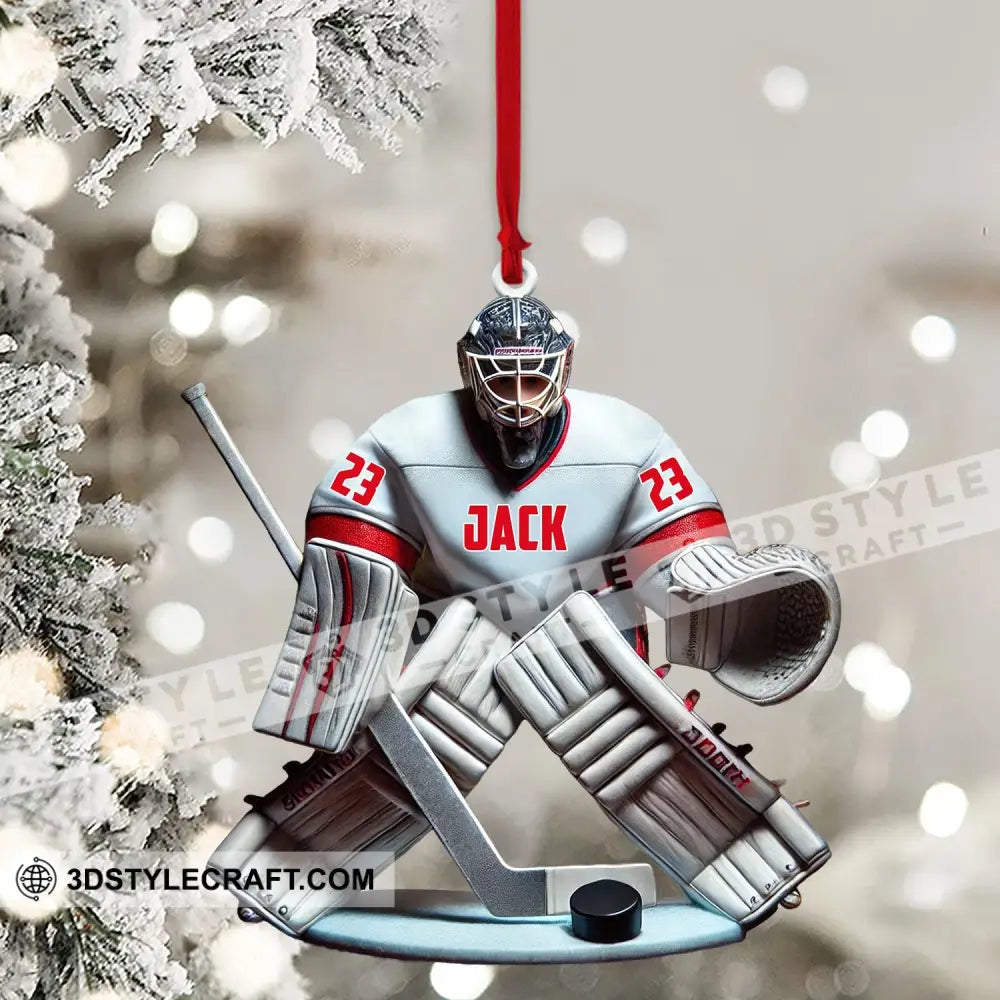 Hockey Goalie Christmas Ornament Personalized