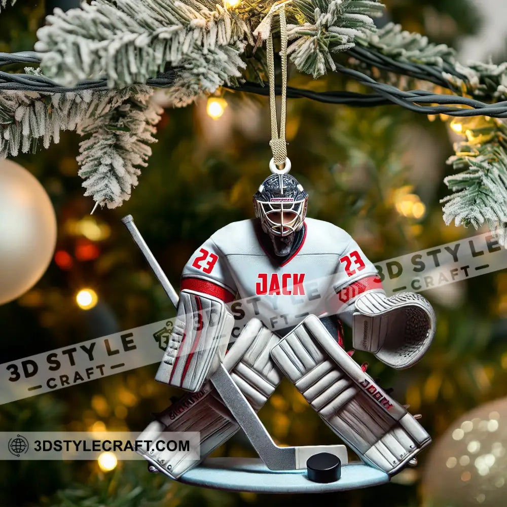 Hockey Goalie Christmas Ornament Personalized