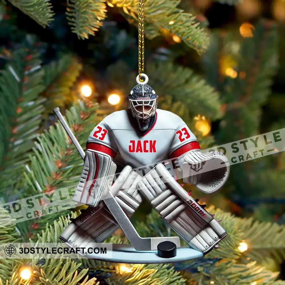 Hockey Goalie Christmas Ornament Personalized