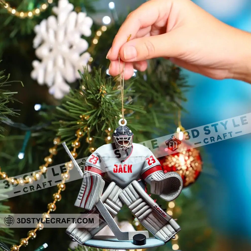 Hockey Goalie Christmas Ornament Personalized