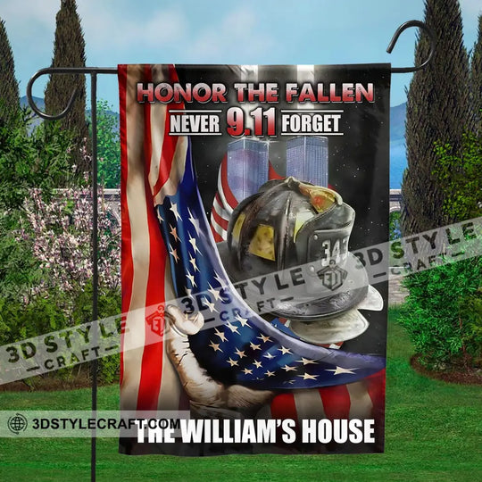 Honor The Fallen Never 9.11 Forget - Custom Name Flag style option 2