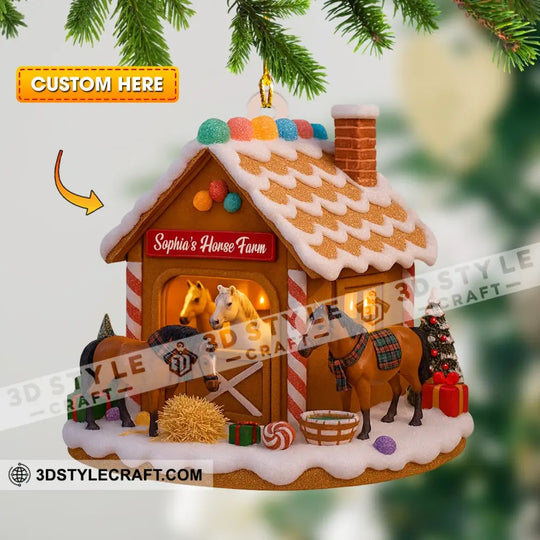 Horse Farm, Home Decor, Christmas Ornament, Personalized Ornament style option 1