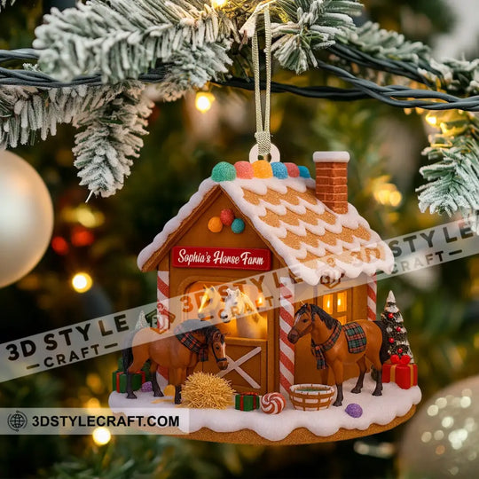 Horse Farm, Home Decor, Christmas Ornament, Personalized Ornament style option 3
