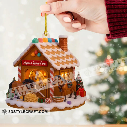 Horse Farm, Home Decor, Christmas Ornament, Personalized Ornament style option 2