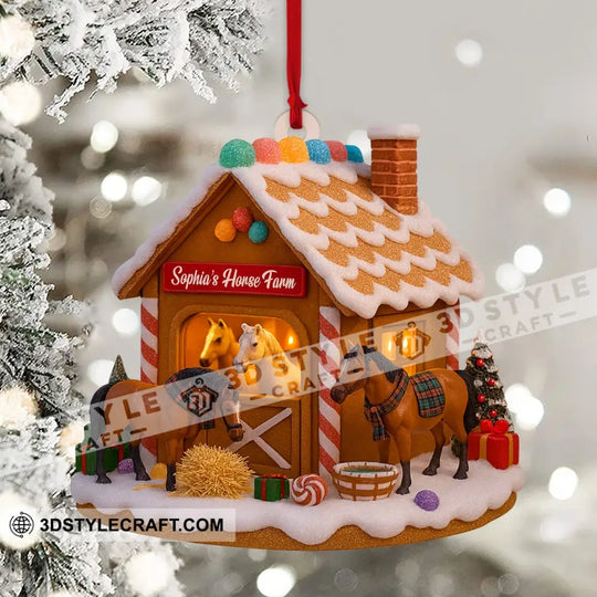 Horse Farm, Home Decor, Christmas Ornament, Personalized Ornament style option 4