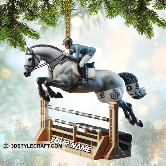 Horse Racer Home Decor, Christmas Ornament, Personalized Ornament style option 2