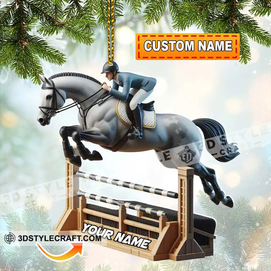 Horse Racer Home Decor, Christmas Ornament, Personalized Ornament style option 1