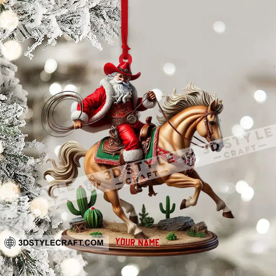 Horse Riding Santa, Home Decor, Christmas Ornament, Personalized Ornament style option 4