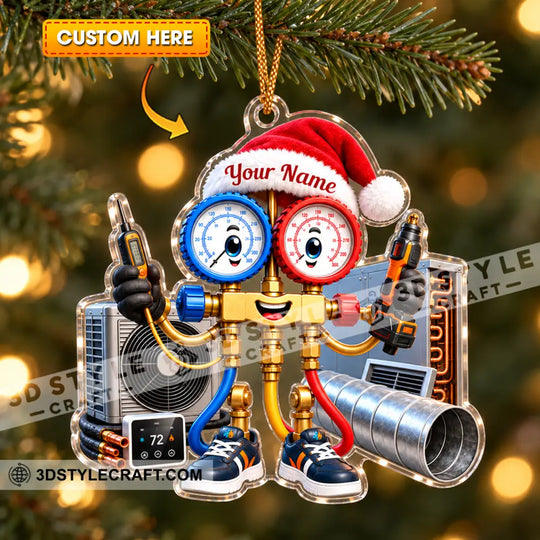 HVAC Tech Home Decor, Christmas Ornament, Personalized Ornament style option 1