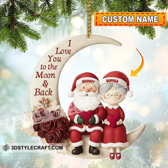 I Love To The Moon And Back Christmas Home Decor, Christmas Ornament, Personalized Ornament style option 1