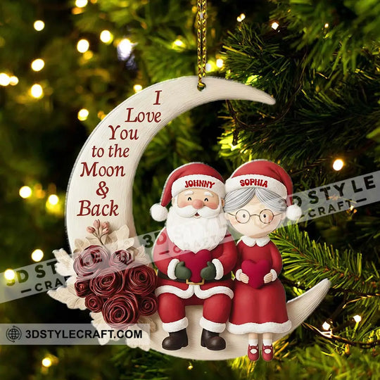 I Love To The Moon And Back Christmas Home Decor, Christmas Ornament, Personalized Ornament style option 3
