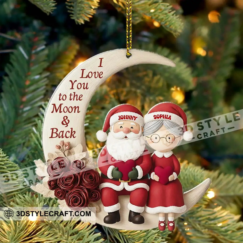 I Love To The Moon And Back Christmas Home Decor Christmas Ornament Personalized Ornament Ornament