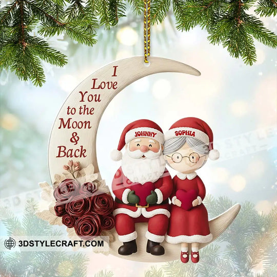 I Love To The Moon And Back Christmas Home Decor, Christmas Ornament, Personalized Ornament style option 2