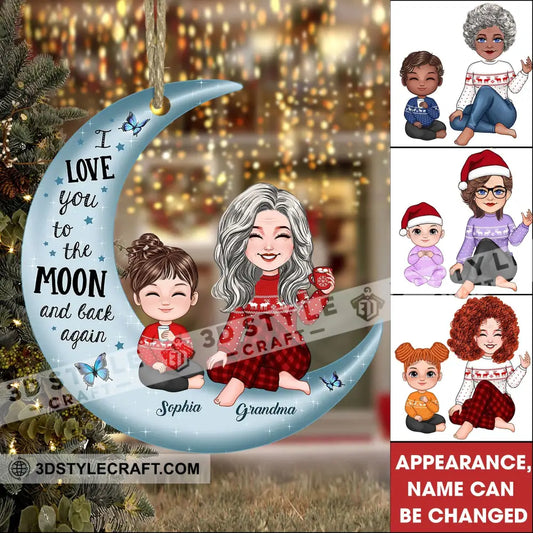 I Love You To The Moon And Back Again Christmas Gift For Mom Grandma Custom Appearances Names -