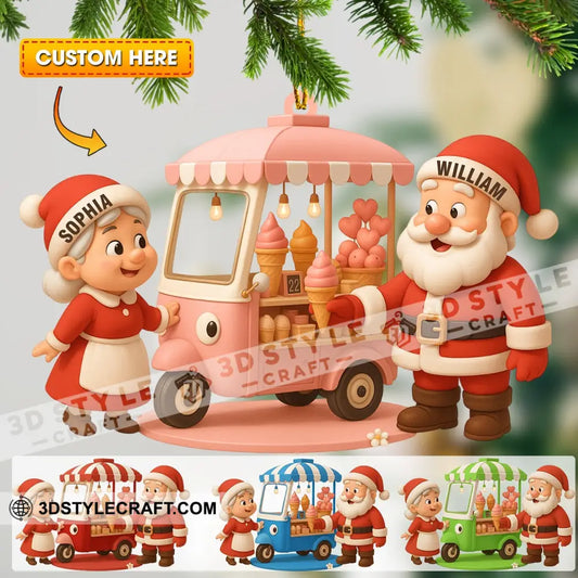 Ice Cream Santa Car Home Decor Christmas Ornament Personalized Ornament 3.54’’ / 1 Ornament Ornament