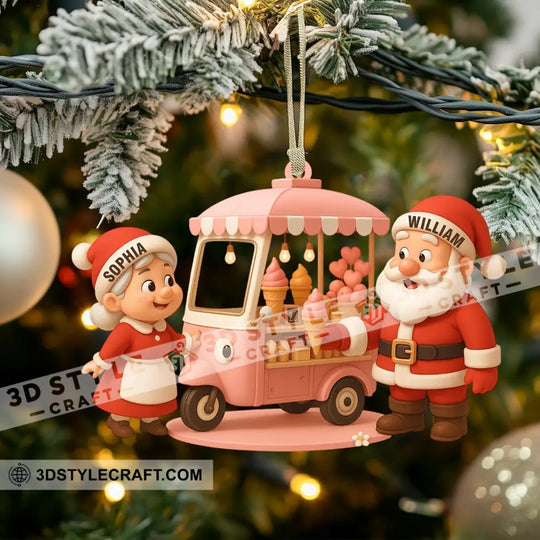 Ice Cream Santa Car Home Decor, Christmas Ornament, Personalized Ornament style option 3