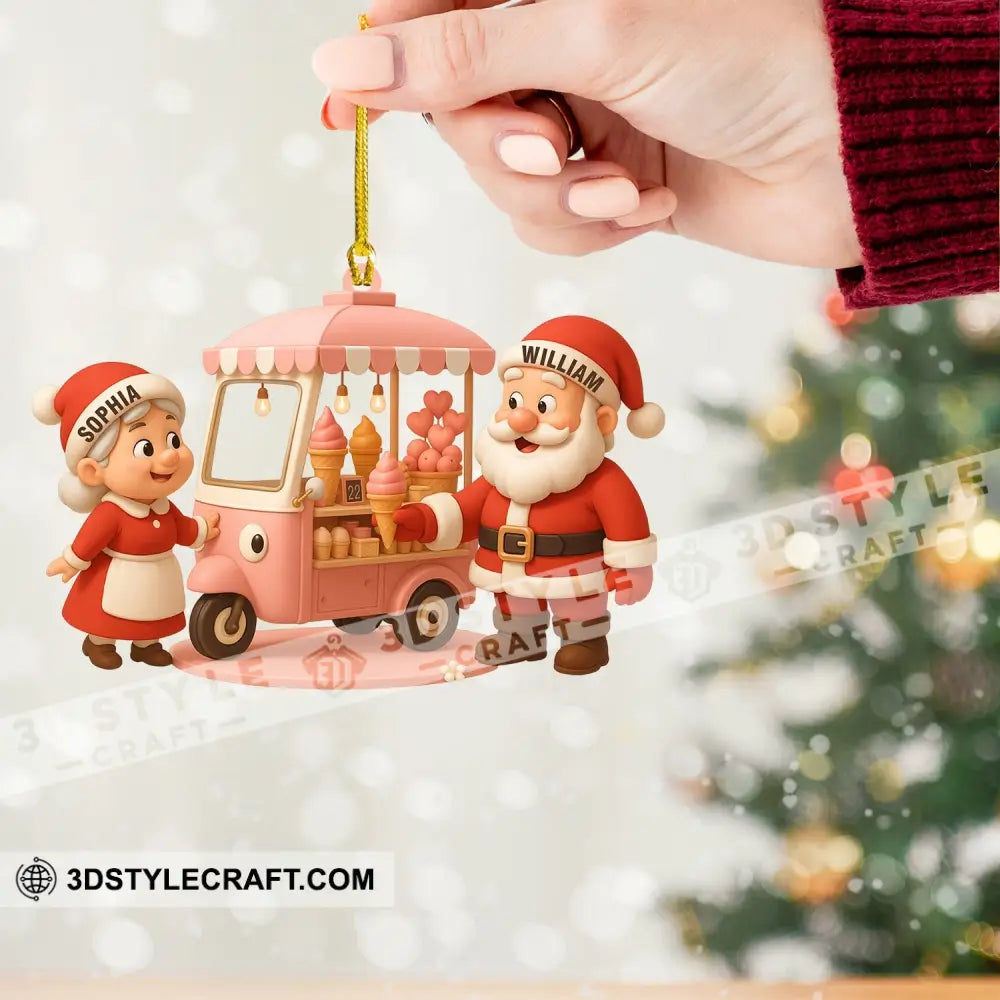 Ice Cream Santa Car Home Decor Christmas Ornament Personalized Ornament Ornament