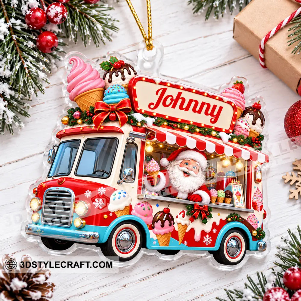 Ice Cream Santa Home Decor Christmas Ornament Personalized Ornament - Ornament