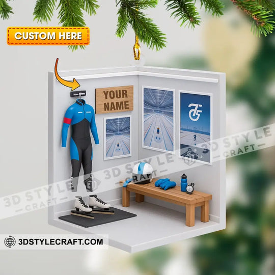 Ice Skating Corner, Home Decor, Christmas Ornament, Personalized Ornament style option 1