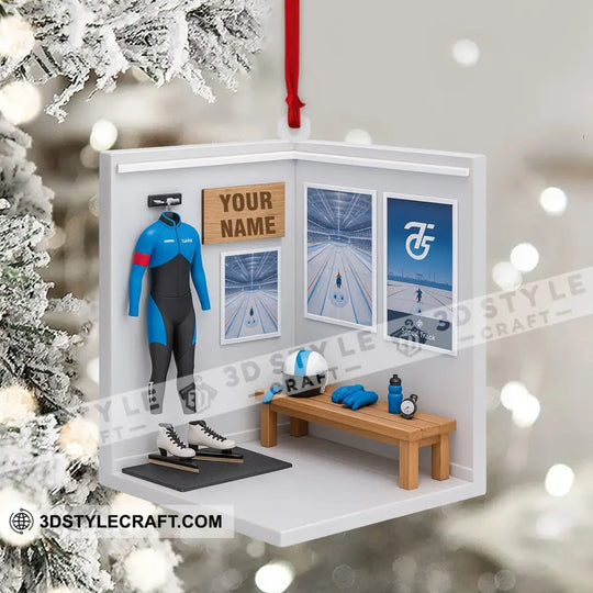 Ice Skating Corner, Home Decor, Christmas Ornament, Personalized Ornament style option 4