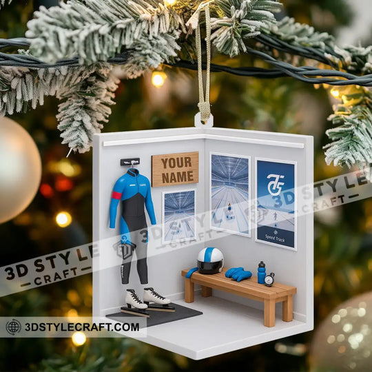 Ice Skating Corner, Home Decor, Christmas Ornament, Personalized Ornament style option 3
