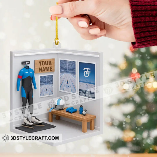 Ice Skating Corner, Home Decor, Christmas Ornament, Personalized Ornament style option 2