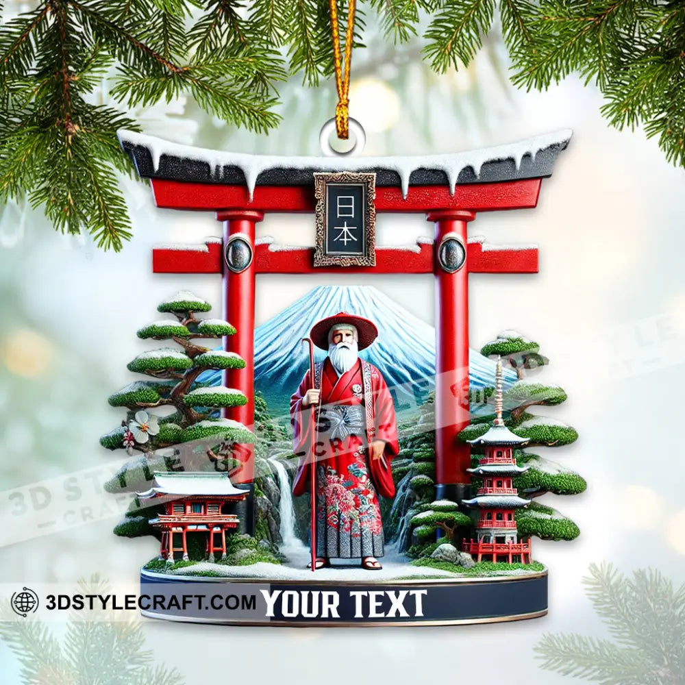 Japanese Santa Christmas Ornament Personalized