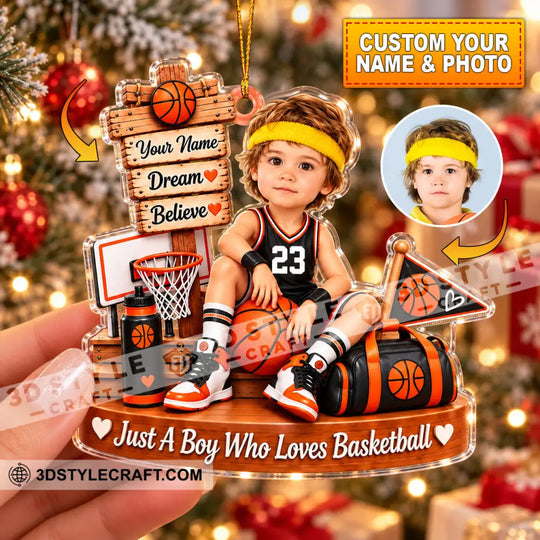 Just A Boy Who Loves Basketball Home Decor, Christmas Ornament, Personalized Ornament style option 4