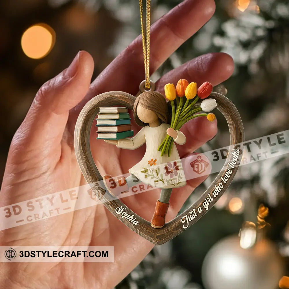 Just A Girl Who Loves Book Christmas Home Decor Christmas Ornament Personalized Ornament Ornament