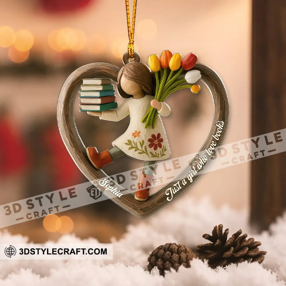 Just A Girl Who Loves Book Christmas Home Decor Christmas Ornament Personalized Ornament Ornament