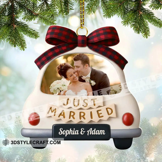 Just Married, Home Decor, Christmas Ornament, Personalized Ornament style option 2