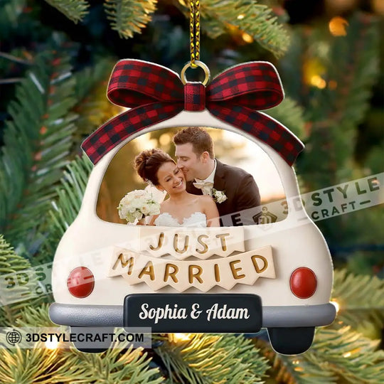 Just Married, Home Decor, Christmas Ornament, Personalized Ornament style option 4