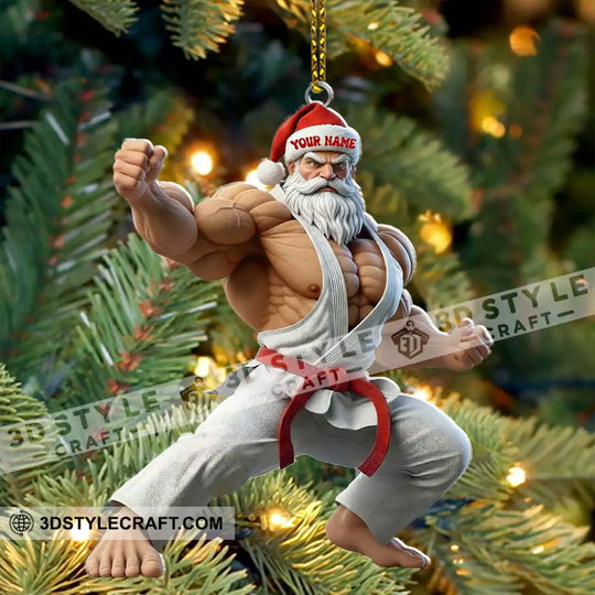 Karate Santa, Home Decor, Christmas Ornament, Personalized Ornament style option 4