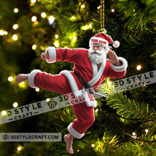 Karate Santa, Home Decor, Christmas Ornament, Personalized Ornament style option 4