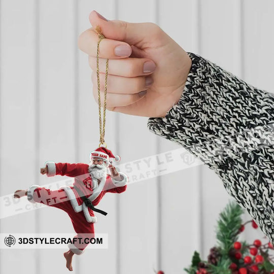 Karate Santa, Home Decor, Christmas Ornament, Personalized Ornament style option 2
