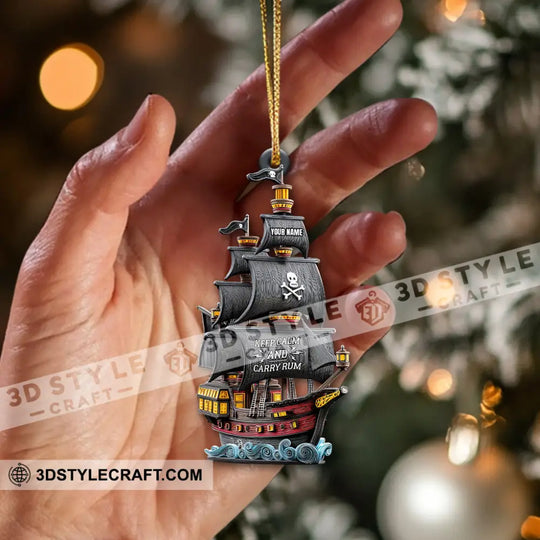 Keep Calm And Carry Rum, Home Decor, Christmas Ornament, Personalized Ornament style option 2