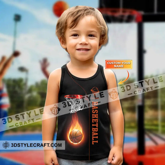 Kids Clothing, Custom Name Basketball Kids Tank and Shorts, Toddler Tank Top & Matching Shorts style option 4